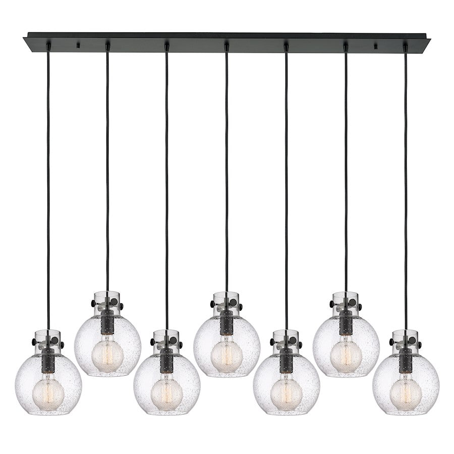Innovations Newton Sphere 7Lt 8" CL Pendant, BK/SD - 127-410-1PS-BK-G410-8SDY