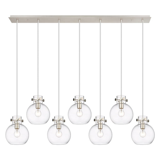Innovations Newton Sphere 7Lt 8" CL Pendant, PN/CL - 127-410-1PS-PN-G410-8CL