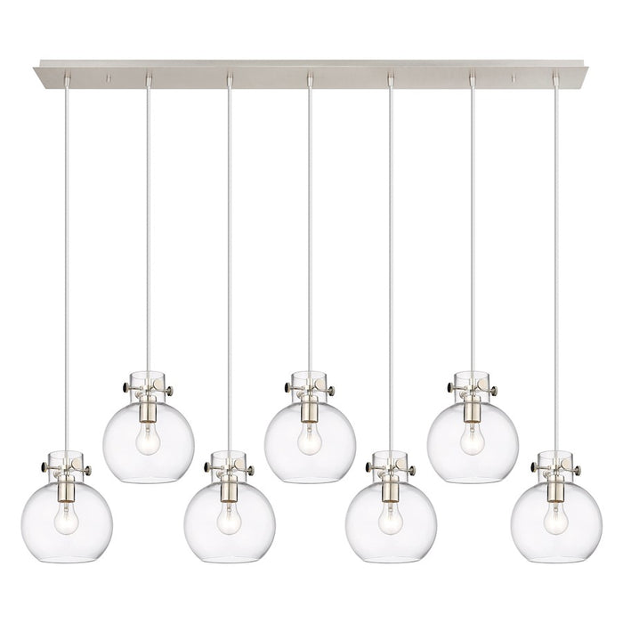 Innovations Newton Sphere 7Lt 8" CL Pendant, PN/CL - 127-410-1PS-PN-G410-8CL
