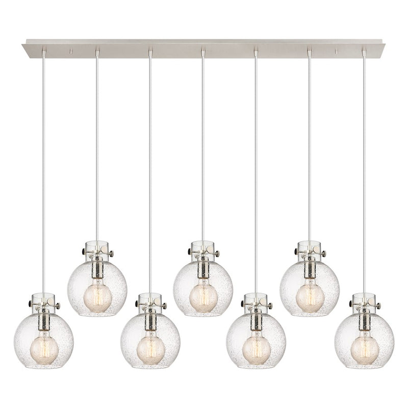 Innovations Newton Sphere 7Lt 8" CL Pendant, PN/SD - 127-410-1PS-PN-G410-8SDY