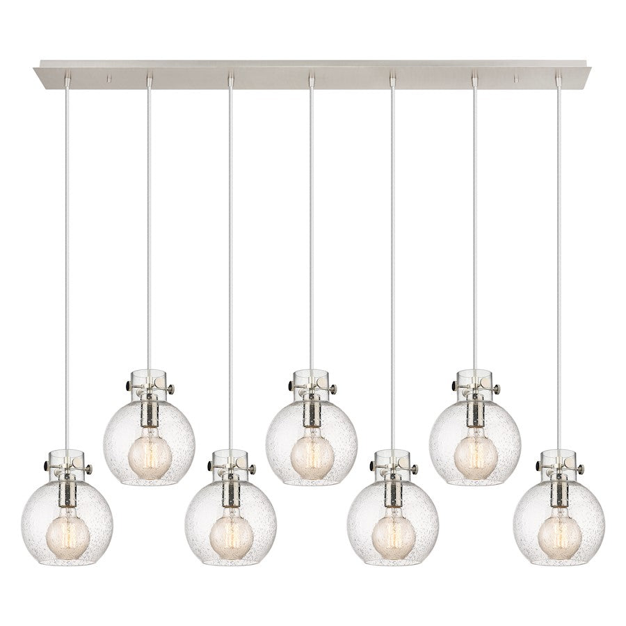 Innovations Newton Sphere 7Lt 8" CL Pendant, PN/SD - 127-410-1PS-PN-G410-8SDY