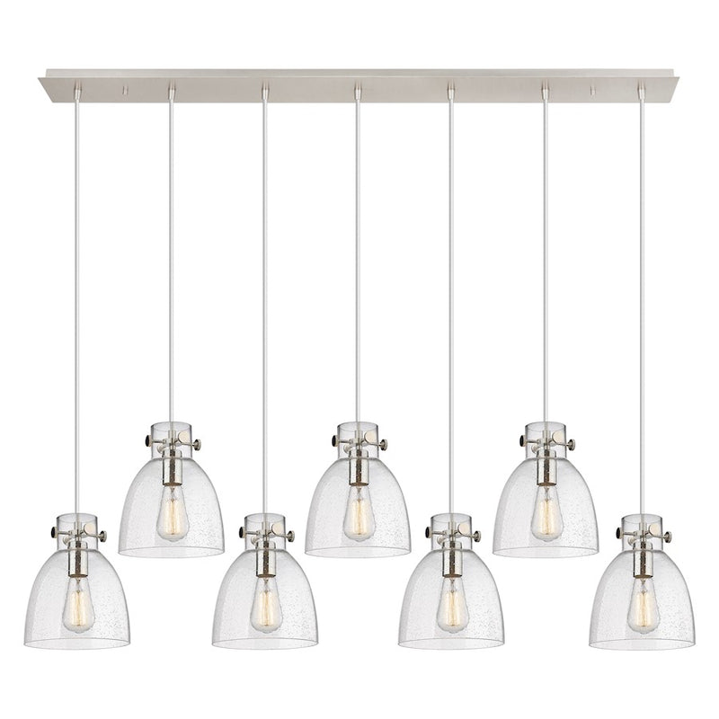 Innovations Newton Bell 7Lt 8" CL Pendant, PN/SD - 127-410-1PS-PN-G412-8SDY