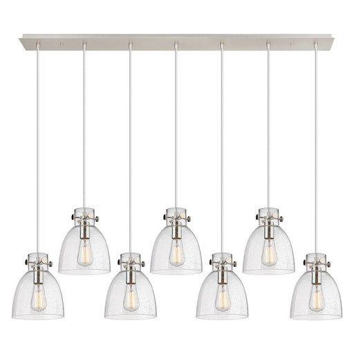 Innovations Newton Bell 7Lt 8" CL Pendant, PN/SD - 127-410-1PS-PN-G412-8SDY