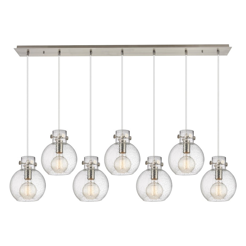 Innovations Newton Sphere 7Lt 8" CL Pendant, SN/SD - 127-410-1PS-SN-G410-8SDY
