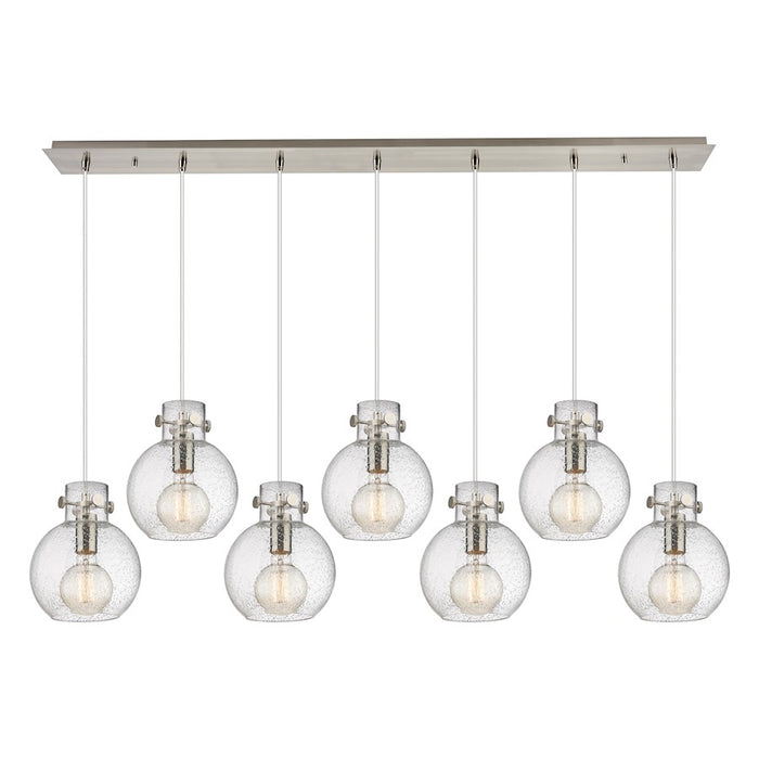 Innovations Newton Sphere 7Lt 8" CL Pendant, SN/SD - 127-410-1PS-SN-G410-8SDY