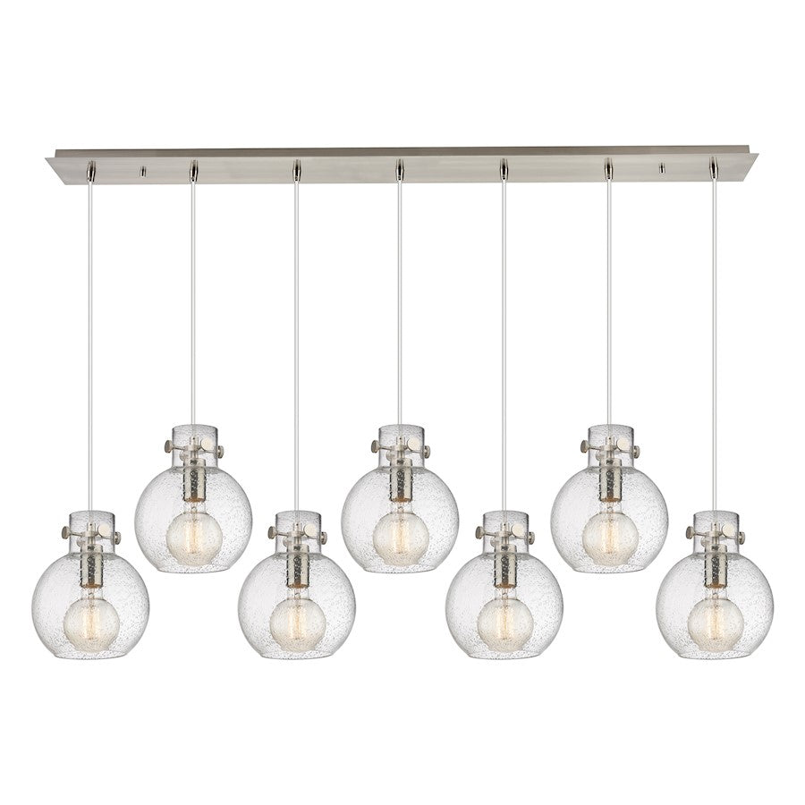 Innovations Newton Sphere 7Lt 8" CL Pendant, SN/SD - 127-410-1PS-SN-G410-8SDY