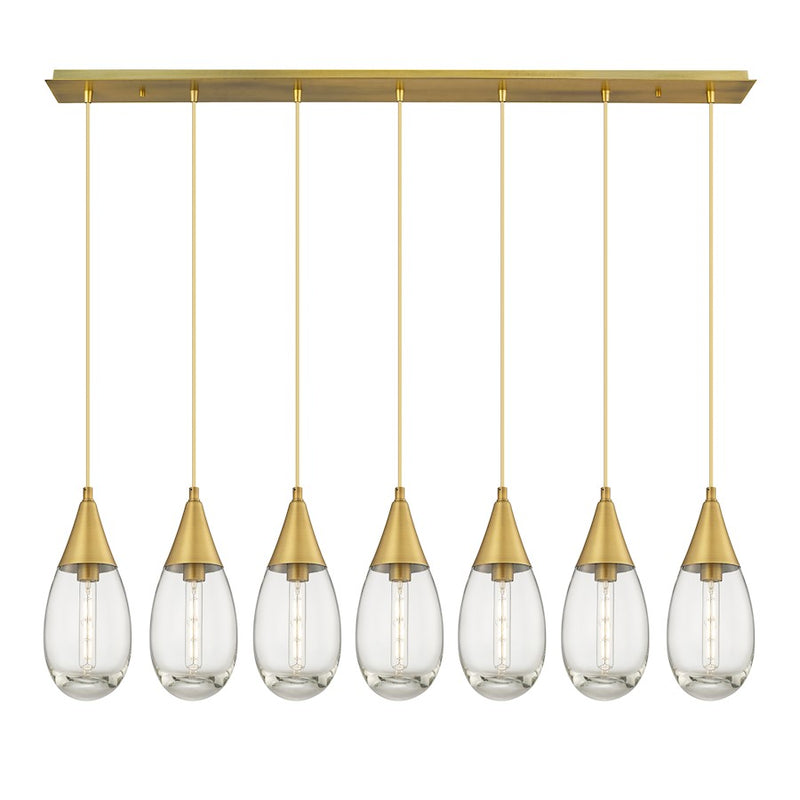 Innovations Malone 7Lt 6" Cord Linear Pendant, BS/CL - 127-450-1P-BB-G450-6CL