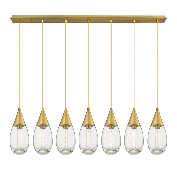 Innovations Malone 7Lt 6" Cord Linear Pendant, BS/CL - 127-450-1P-BB-G450-6CL
