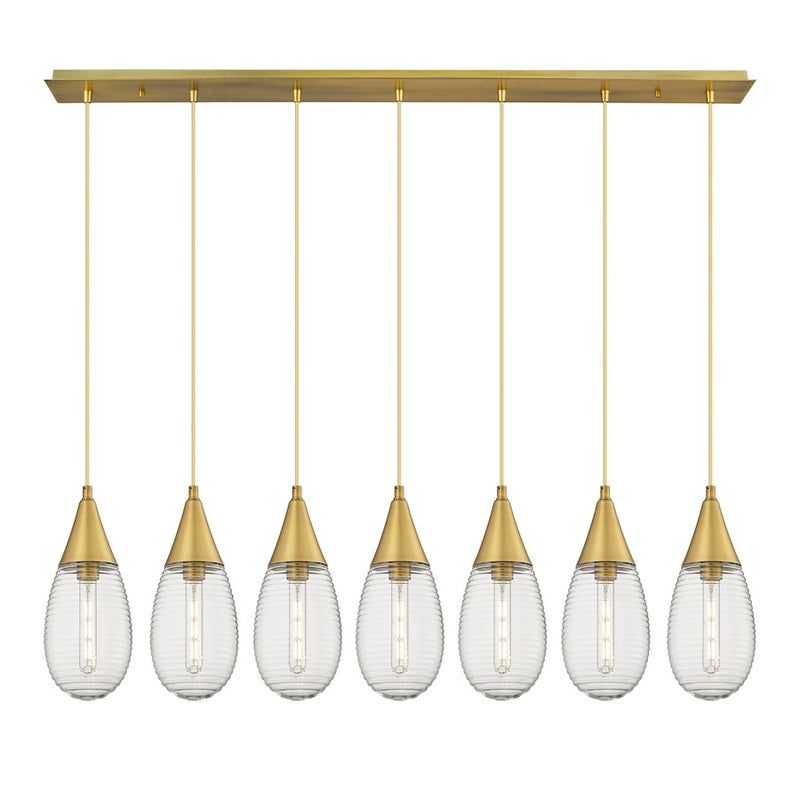 Innovations Malone 7Lt 6" Cord Linear Pendant, BS/SCL - 127-450-1P-BB-G450-6SCL