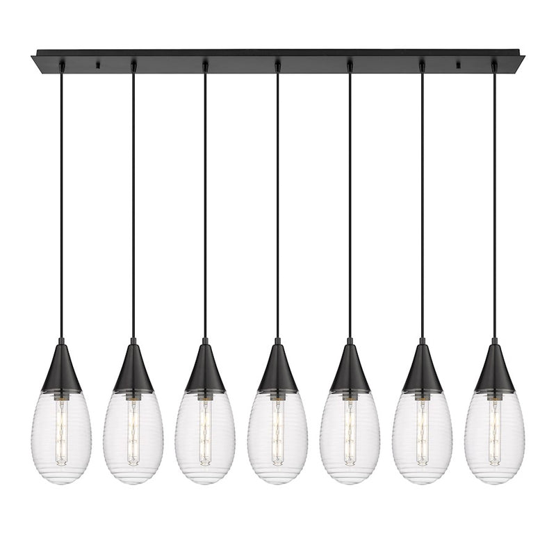 Innovations Malone 7Lt 6" Cord Linear Pendant, BK/SCL - 127-450-1P-BK-G450-6SCL