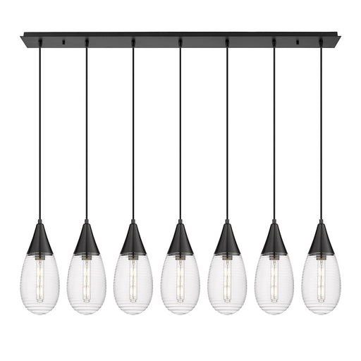 Innovations Malone 7Lt 6" Cord Linear Pendant, BK/SCL - 127-450-1P-BK-G450-6SCL
