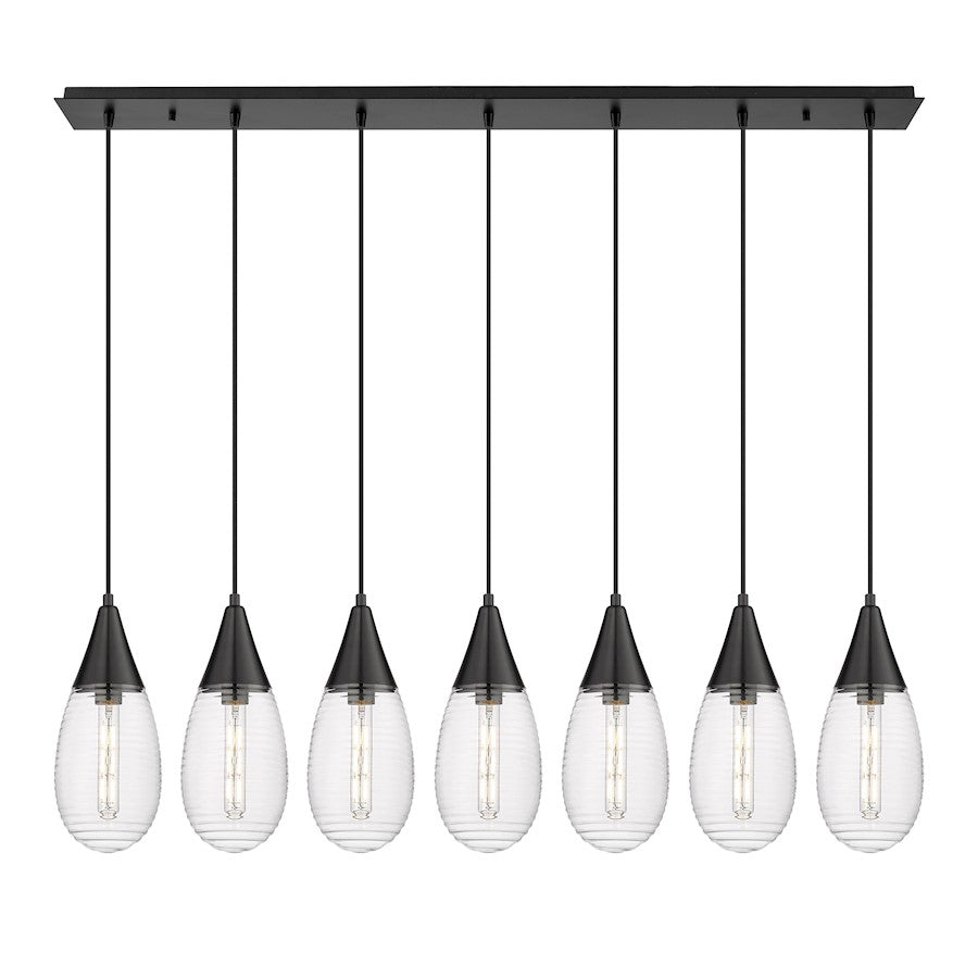 Innovations Malone 7Lt 6" Cord Linear Pendant, BK/SCL - 127-450-1P-BK-G450-6SCL