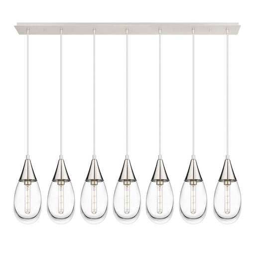 Innovations Malone 7Lt 6" Cord Linear Pendant, PN/Clear - 127-450-1P-PN-G450-6CL