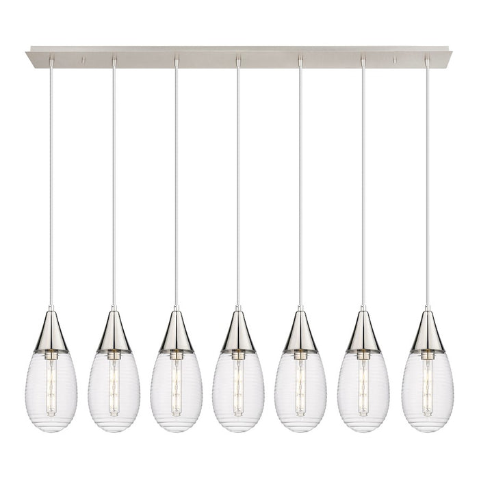 Innovations Malone 7Lt 6" Cord Linear Pendant, PN/SCL - 127-450-1P-PN-G450-6SCL