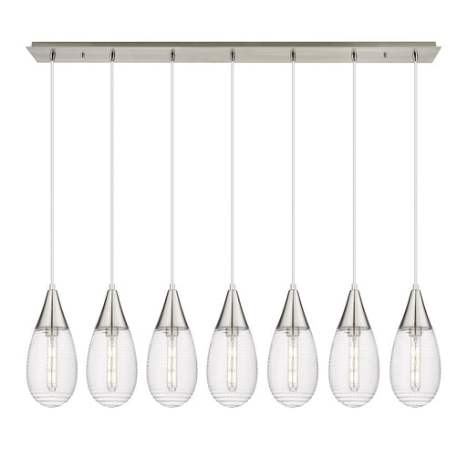 Innovations Malone 7Lt 6" Cord Linear Pendant, SN/SCL - 127-450-1P-SN-G450-6SCL