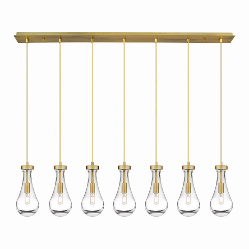Innovations Owego 7Lt 5" Cord Linear Pendant, BS/CL - 127-451-1P-BB-G451-5CL