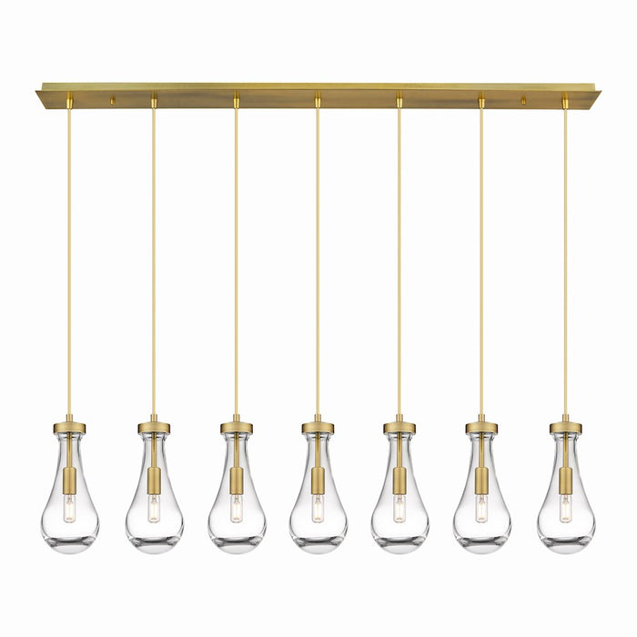 Innovations Owego 7Lt 5" Cord Linear Pendant, BS/CL - 127-451-1P-BB-G451-5CL