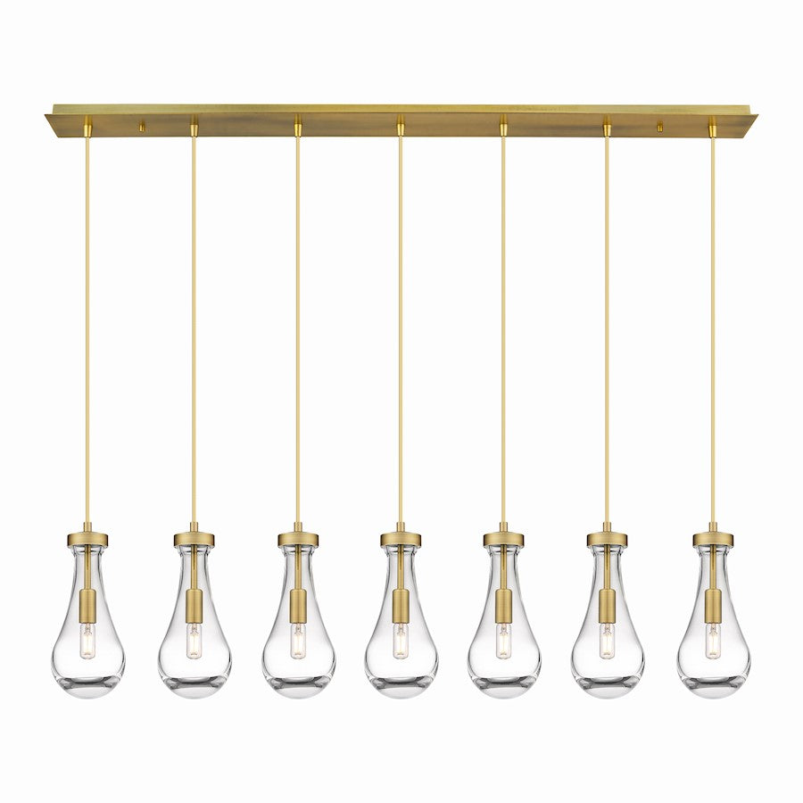 Innovations Owego 7Lt 5" Cord Linear Pendant, BS/CL - 127-451-1P-BB-G451-5CL