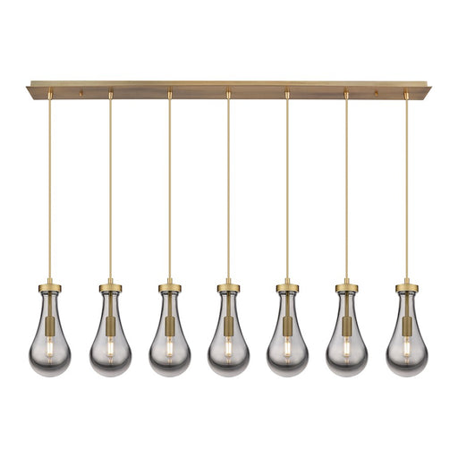 Innovations Owego 7Lt 5" Cord Linear Pendant, BS/SM - 127-451-1P-BB-G451-5SM