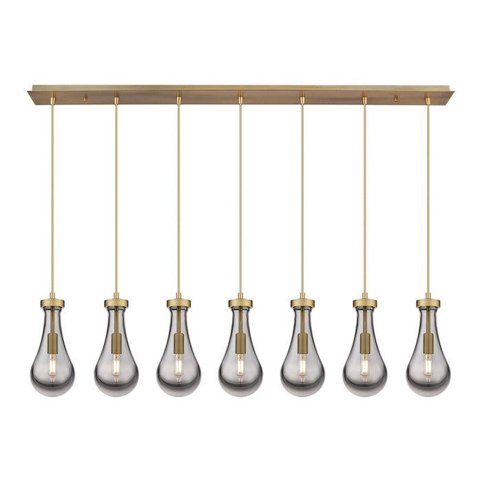 Innovations Owego 7Lt 5" Cord Linear Pendant, BS/SM - 127-451-1P-BB-G451-5SM