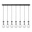 Innovations Owego 7Lt 5" Cord Linear Pendant, BK/CL - 127-451-1P-BK-G451-5CL