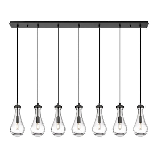 Innovations Owego 7Lt 5" Cord Linear Pendant, BK/CL - 127-451-1P-BK-G451-5CL