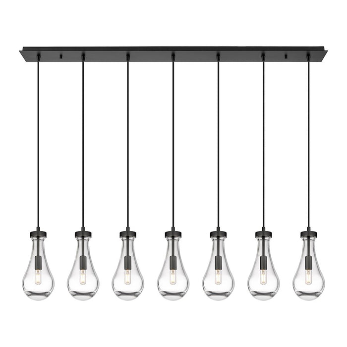 Innovations Owego 7Lt 5" Cord Linear Pendant, BK/CL - 127-451-1P-BK-G451-5CL