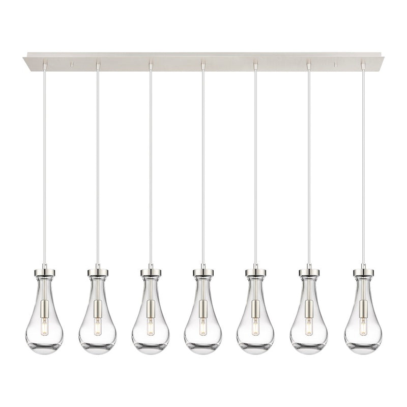 Innovations Owego 7Lt 5" Cord Linear Pendant, PN/Clear - 127-451-1P-PN-G451-5CL
