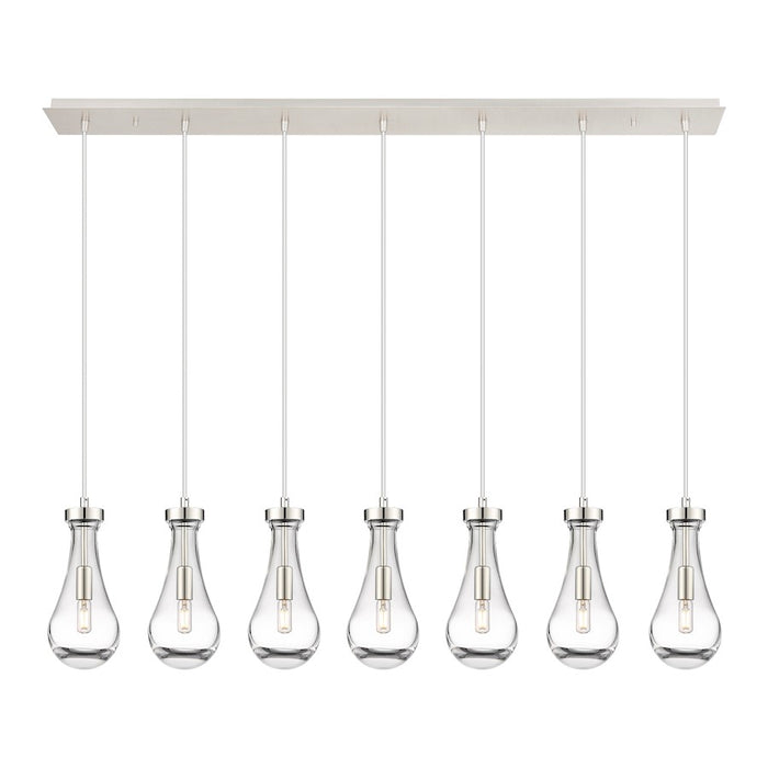 Innovations Owego 7Lt 5" Cord Linear Pendant, PN/Clear - 127-451-1P-PN-G451-5CL