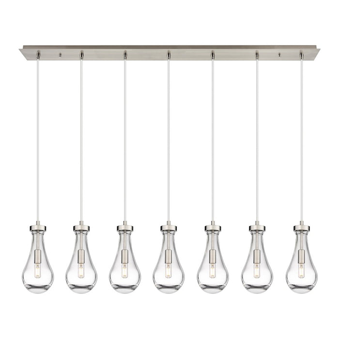 Innovations Owego 7Lt 5" Cord Linear Pendant, SN/Clear - 127-451-1P-SN-G451-5CL