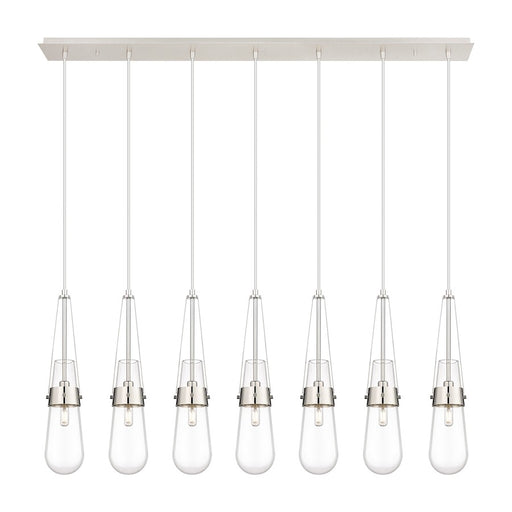 Innovations Milan 7Lt 4" Cord Linear Pendant, PN/Clear - 127-452-1P-PN-G452-4CL