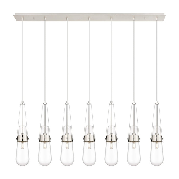 Innovations Milan 7Lt 4" Cord Linear Pendant, PN/Clear - 127-452-1P-PN-G452-4CL