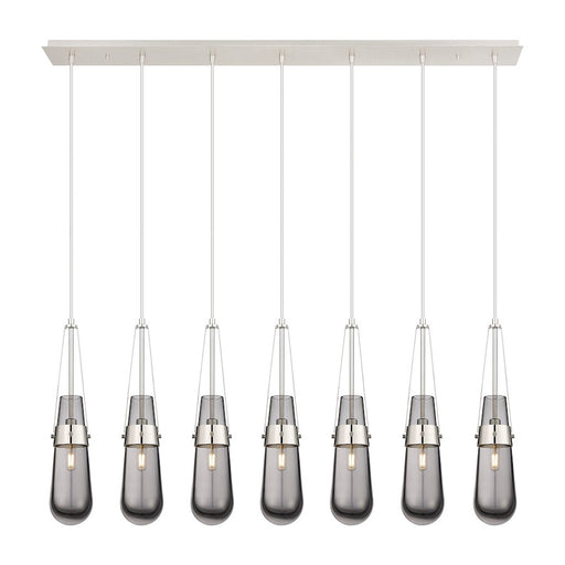 Innovations Milan 7Lt 4" Cord Linear Pendant, PN/Smoke - 127-452-1P-PN-G452-4SM