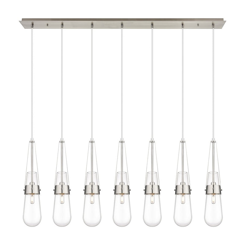 Innovations Milan 7Lt 4" Cord Linear Pendant, SN/Clear - 127-452-1P-SN-G452-4CL