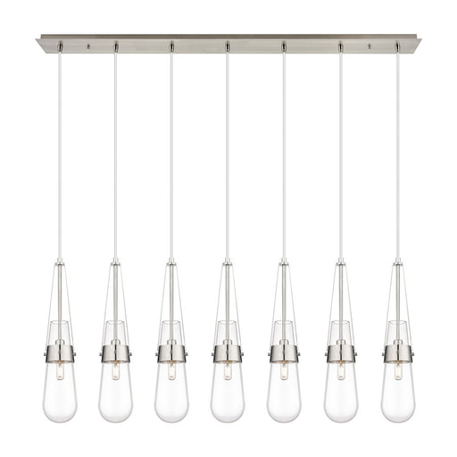 Innovations Milan 7Lt 4" Cord Linear Pendant, SN/Clear - 127-452-1P-SN-G452-4CL