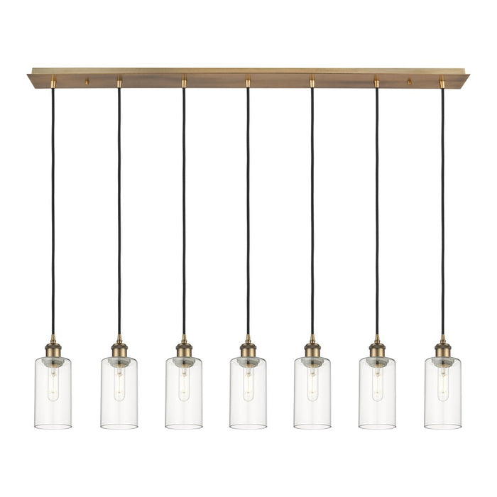 Innovations Crown Point 7Lt 49" Cord Linear Pend, BRS/CL - 127B-7P-BB-G434-7CL