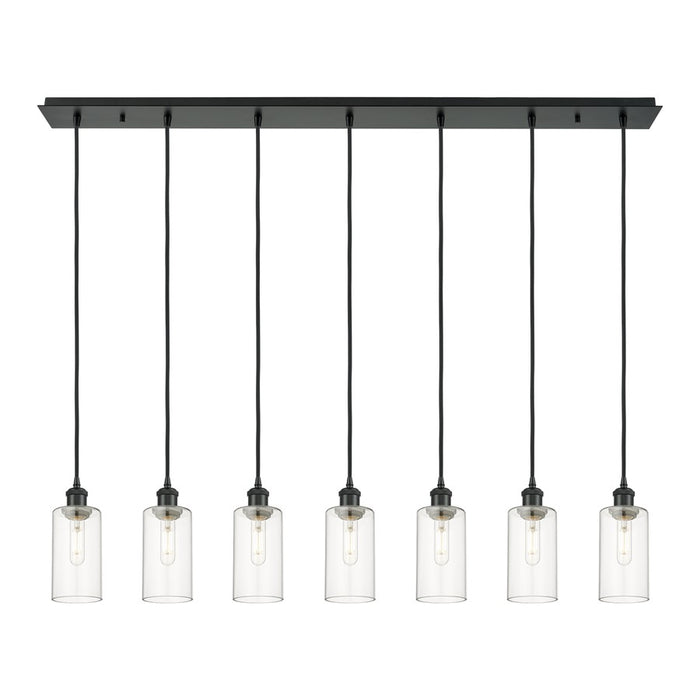Innovations Crown Point 7Lt 49" Cord Linear Pendant, BK/CL - 127B-7P-BK-G434-7CL