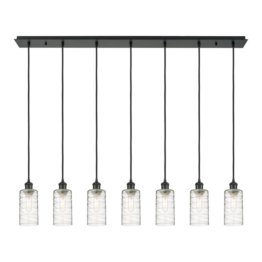 Innovations Crown Point 7Lt 49" Cord Linear Pendant, BK/DS - 127B-7P-BK-G434-7DE