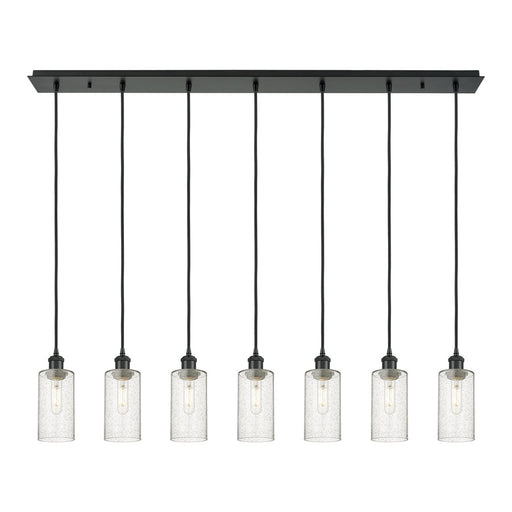 Innovations Crown Point 7Lt 49" Cord Linear Pend, BK/SD - 127B-7P-BK-G434-7SDY