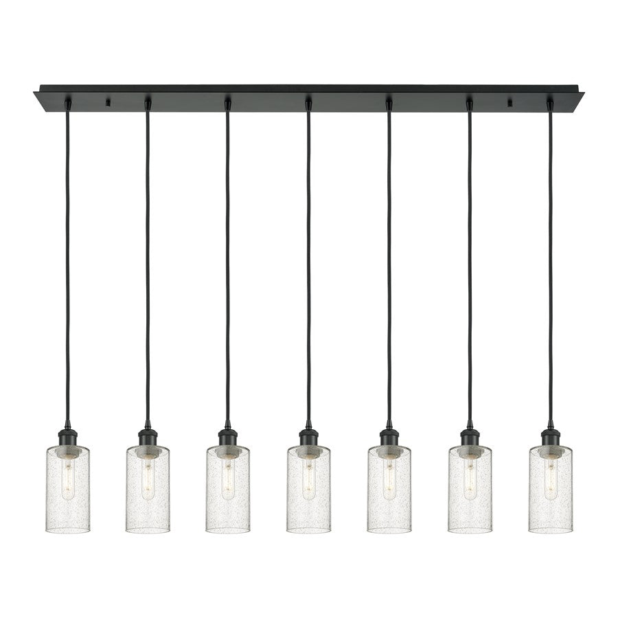 Innovations Crown Point 7Lt 49" Cord Linear Pend, BK/SD - 127B-7P-BK-G434-7SDY