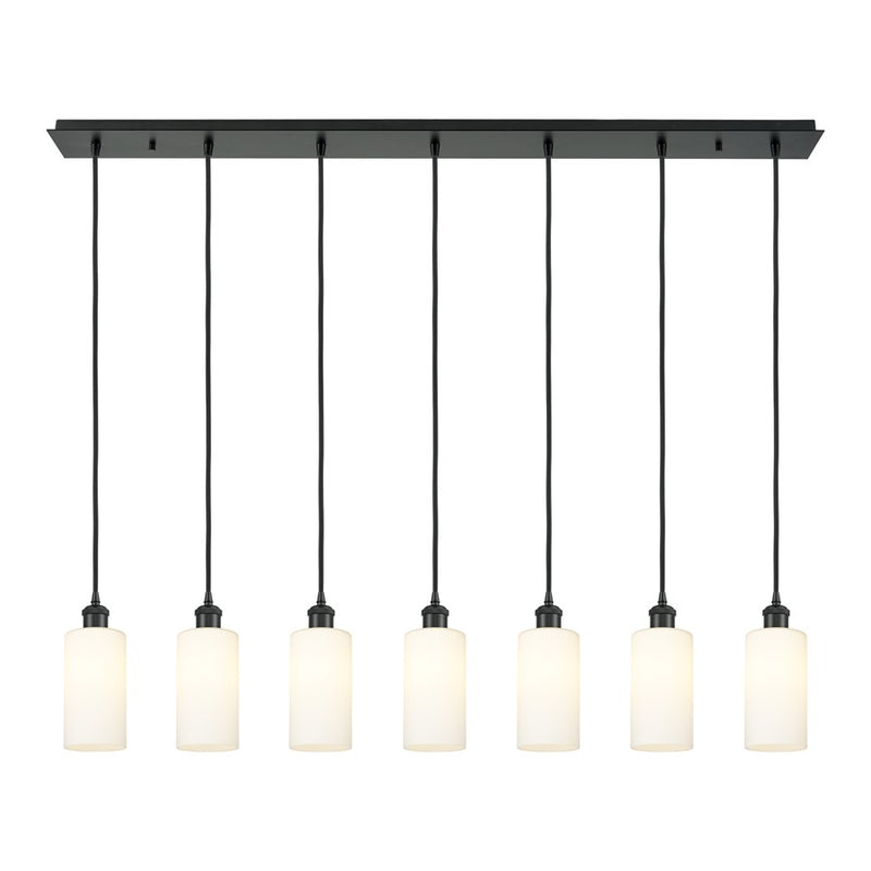 Innovations Crown Point 7Lt 49" Cord Linear Pendant, BK/WH - 127B-7P-BK-G434-7WH