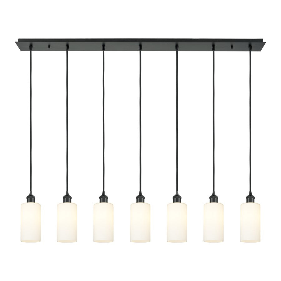 Innovations Crown Point 7Lt 49" Cord Linear Pendant, BK/WH - 127B-7P-BK-G434-7WH