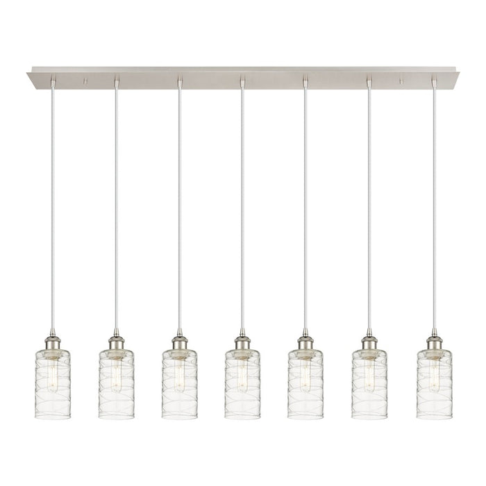 Innovations Crown Point 7Lt 49" Cord Linear Pendant, PN/DS - 127B-7P-PN-G434-7DE
