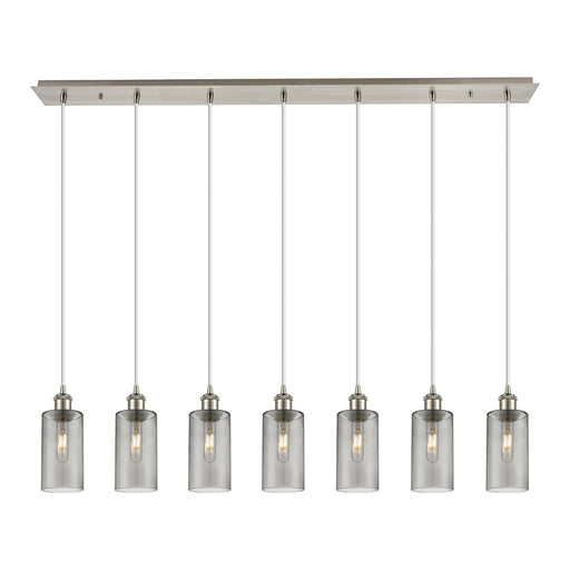 Innovations Crown Point 7Lt 49" Cord Linear Pendant, SN/SM - 127B-7P-SN-G434-7SM