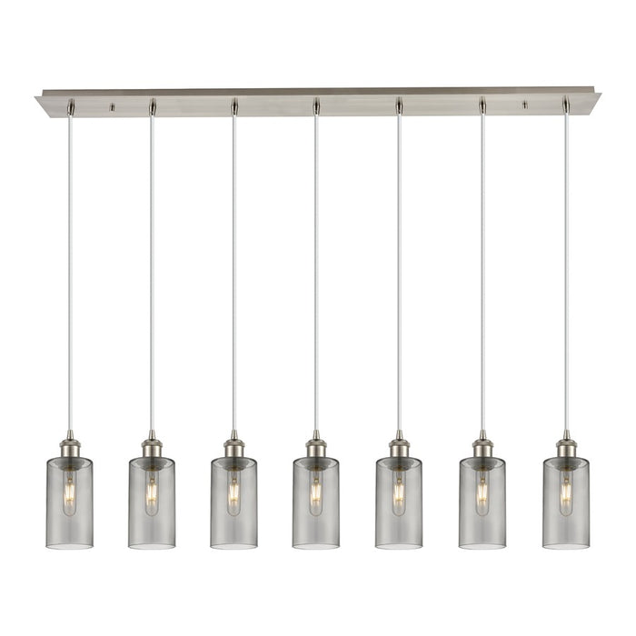 Innovations Crown Point 7Lt 49" Cord Linear Pendant, SN/SM - 127B-7P-SN-G434-7SM