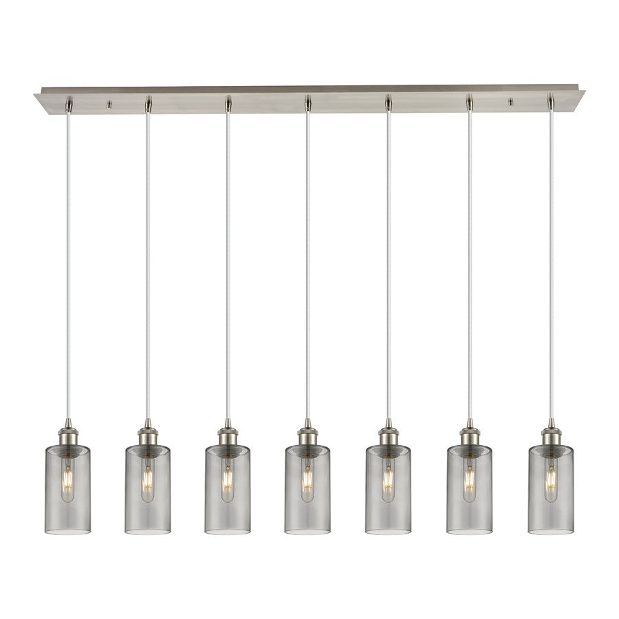 Innovations Crown Point 7Lt 49" Cord Linear Pendant, SN/SM - 127B-7P-SN-G434-7SM