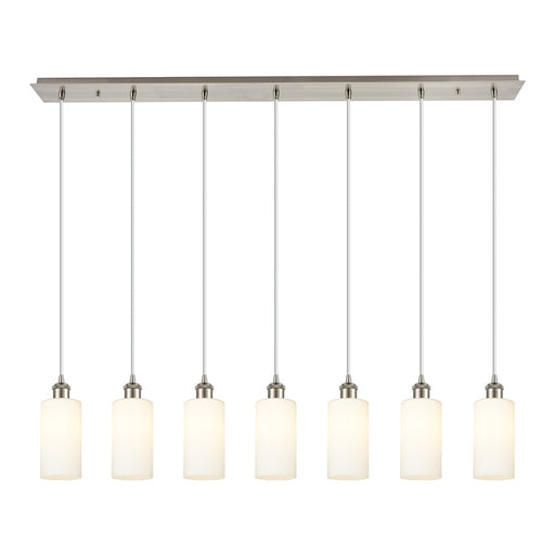 Innovations Crown Point 7Lt 49" Cord Linear Pendant, SN/WH - 127B-7P-SN-G434-7WH