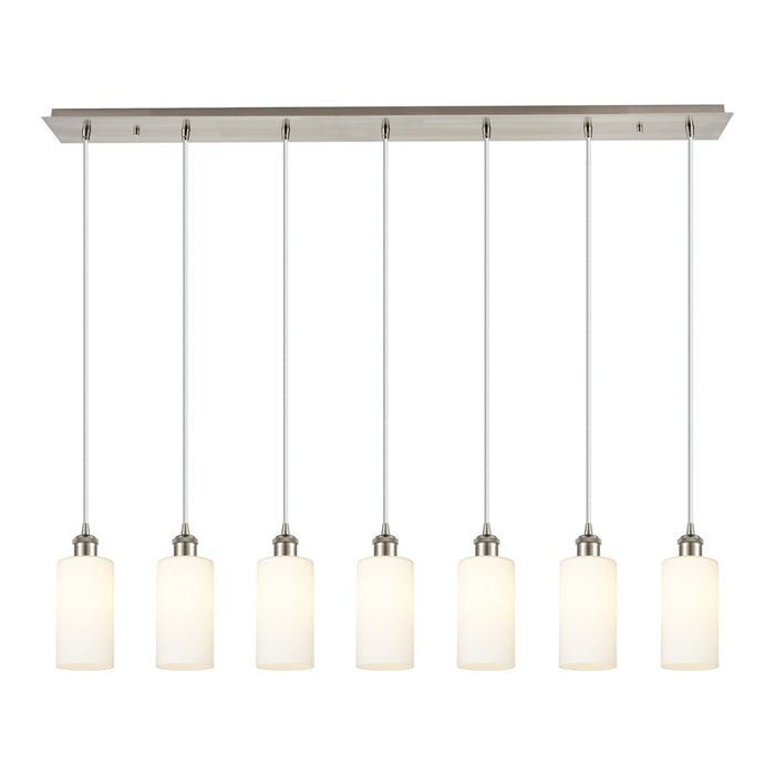 Innovations Crown Point 7Lt 49" Cord Linear Pendant, SN/WH - 127B-7P-SN-G434-7WH