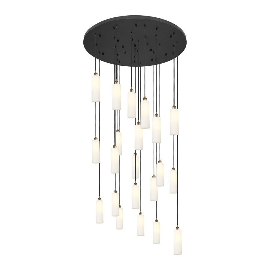 Innovations Crown 21Lt 48" Cord Multi Pend, BRS/WH - 148BK-B-21P-BB-G434-12WH