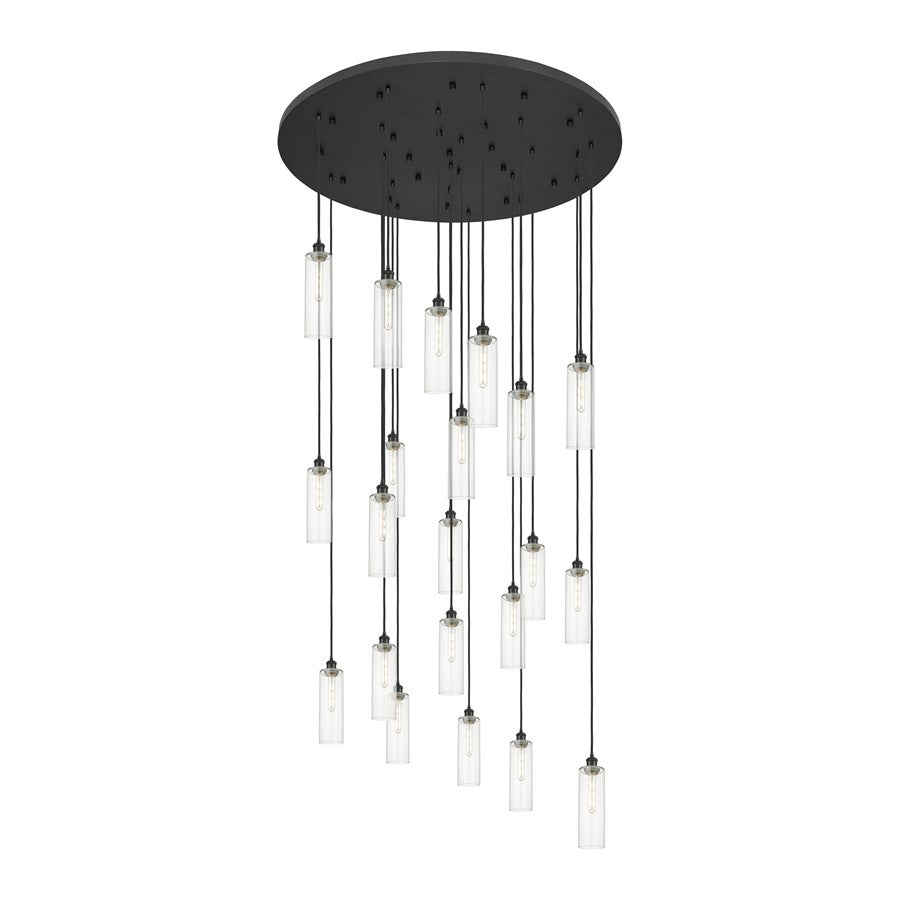 Innovations Crown 21Lt 48" Cord Multi Pend, BK/CL - 148BK-B-21P-BK-G434-12CL
